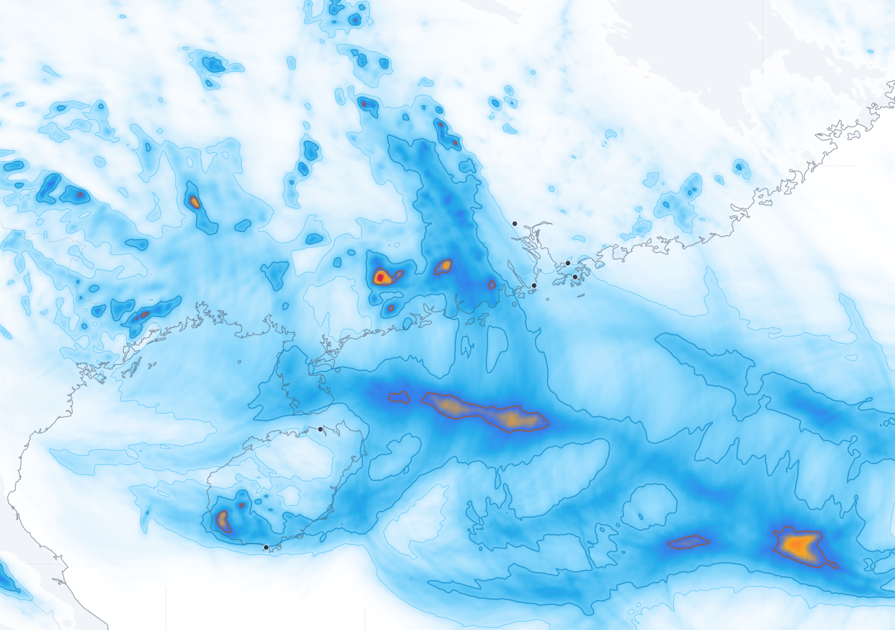 Mangkhut 2018 ensemble-mean 48 hour rainfall under warming.